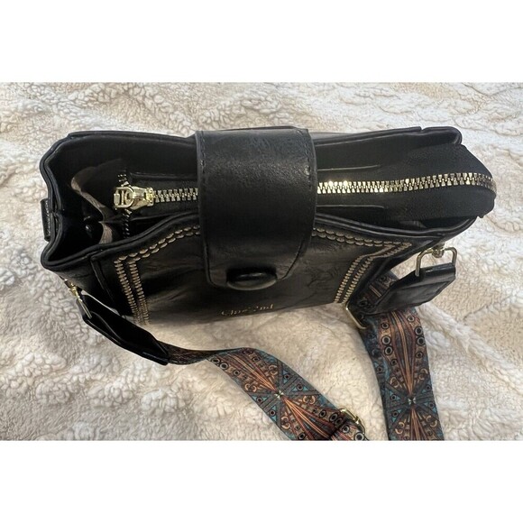 Chie’2nd Retro Small Water Bucket Shoulder Crossbody Bag Black - Picture 7 of 8